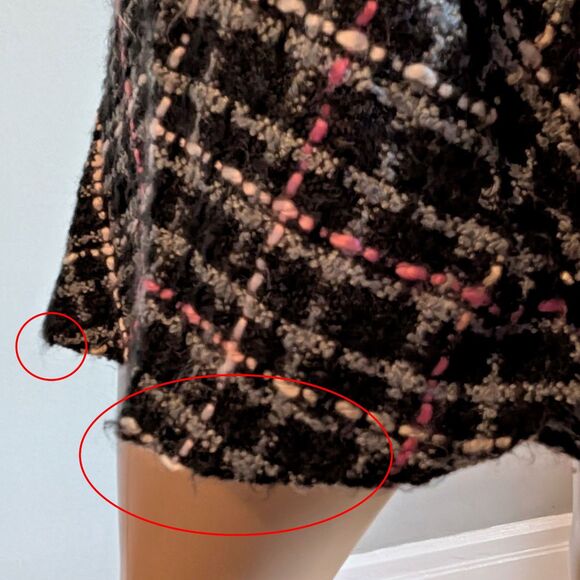 Vintage 90s Y2K First Crush Tweed Mini Skirt Office Siren Plaid Preppy Jrs 5 - Picture 7 of 9